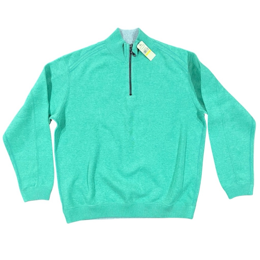 Tommy Bahama Men's Green Flip Side Pro Reversible Half-Zip Sweatshirt Medium NWT